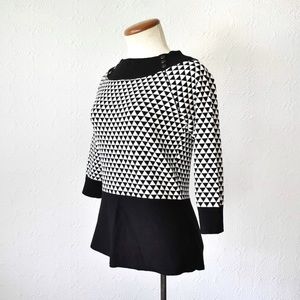 WHBM Geo Peplum Sweater